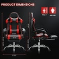 thumbnail image 3 of JONPONY Big and Tall Gaming Chair, Ergonomic Design, Gamer Chair PU Leather with Footrest and Lumbar Support, High Back Office Chair Support 8 Hours Long Sitting, Computer Chair,Black Red, 3 of 8