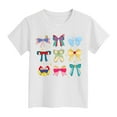 thumbnail image 4 of HCNTES Girls T Shirts Magical Bow Blouse Short Sleeve Loose Basic Shirt Girl Holiday Vacation Tee Tops(7-8 Years,White), 4 of 4
