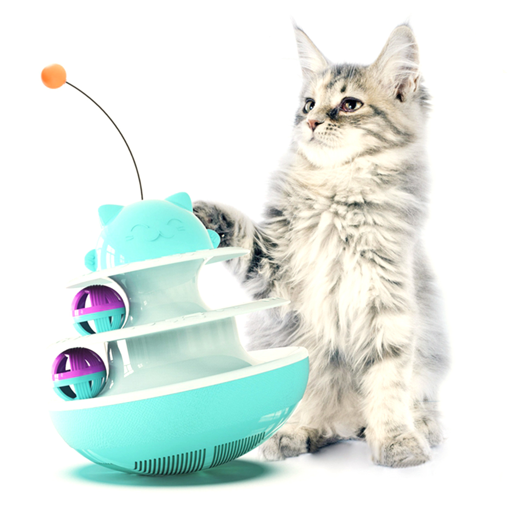 Cat Play Toy Creative Bell Track Educational Cat Roller Toy Cat Teaser