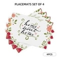 thumbnail image 3 of Placemats Set of 4 / 6, Home Sweet Home Floral Placemats for Dining Table Indoor/Outdoors Heat Resistant Washable Placemats 18" x 12", 3 of 8
