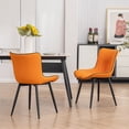 thumbnail image 4 of YOUNIKE Dining Chairs with Metal Legs Wing Backrest Set of 2 Upholstered Dinner Side Chair, Orange, 4 of 11