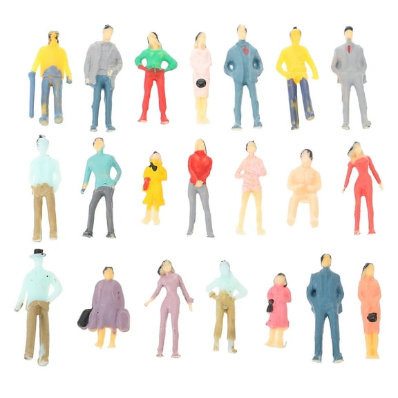 LULULION Architectural Model Materials Mini Human Model Decor Multi Colored 100 Pcs 1X0.3in Plastic