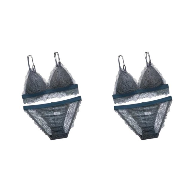 Conjunto de sujetador de mujer Minnieouse Ropa interior sin costuras Verde negruzco 32/70AB(S)