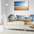 thumbnail image 3 of Designart Calm Blue Beach under Bright Sun - Seascape Throw Pillow - 12x20, 3 of 5