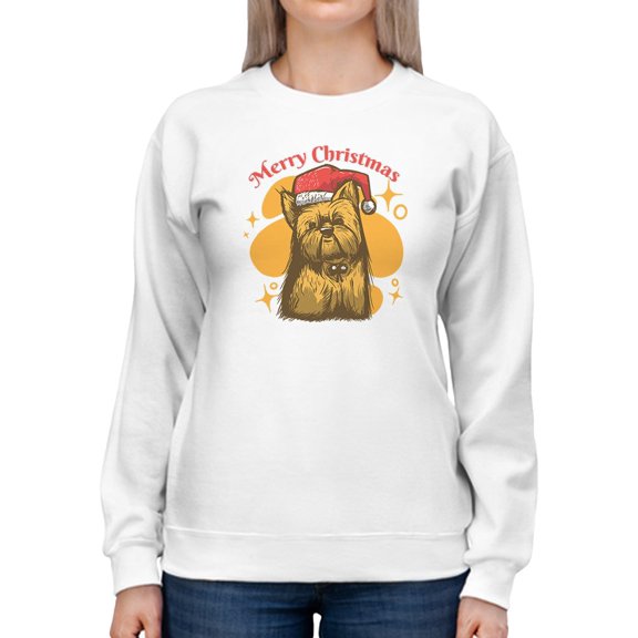 Merry Christmas Dog Women Sweatshirt, Female Medium