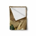 thumbnail image 2 of Harvest Soft Flannel Fleece Blanket, Thanksgiving Related Foods Scattered on Wooden Table Vegetables Fruits, Cozy Plush for Indoor and Outdoor Use, 70" x 90", Vermilion Brown Green, by Ambesonne, 2 of 6