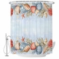 thumbnail image 2 of Colorful Shell Shower Curtains for Bathroom, Ocean Coral Washable Fabric Shower Curtain with Hooks Waterproof Bathroom Decor Sets, 36 x 72 Inches, 2 of 9