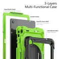 thumbnail image 2 of SaniMore for Lenovo Tab M10 Plus 3rd Gen 10.6" 2022 (TB-125F/TB-128F) Case, 3 Layers Multi-Functional Cover with Pencil Holder Shoulder & Hand Strap Kickstand Shockproof Protective Shell, Green+Black, 2 of 7