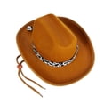 thumbnail image 6 of yocbz Toddler Cowboy Hat Cowboy Hat for Kids Boy Girl Classic Cowboy Cowgirl Dress Up Hat with Buckle Belt Brown,3-15 Years, 6 of 8