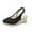Black, variant on KBODIU Closed Toe Platform Wedge Sandals for Women, Women's High Heels Linen Straw Sandals Wedges Casual Canvas Dress Slippers Sandals
