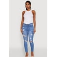 thumbnail image 2 of Womens WAX Mid Rise Distressed Jeans, 2 of 5