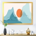 thumbnail image 3 of Designart 'Abstract Blue Mountains With Red Moon I' Modern Framed Art Print, 3 of 4