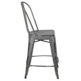 thumbnail image 6 of Home Square 3 Piece Metal Slat Back Counter Stool Set in Distressed Silver Gray, 6 of 6