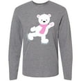 thumbnail image 3 of Inktastic Polar Bear, White Bear, Ice Skating Bear, Scarf Long Sleeve T-Shirt, 3 of 5