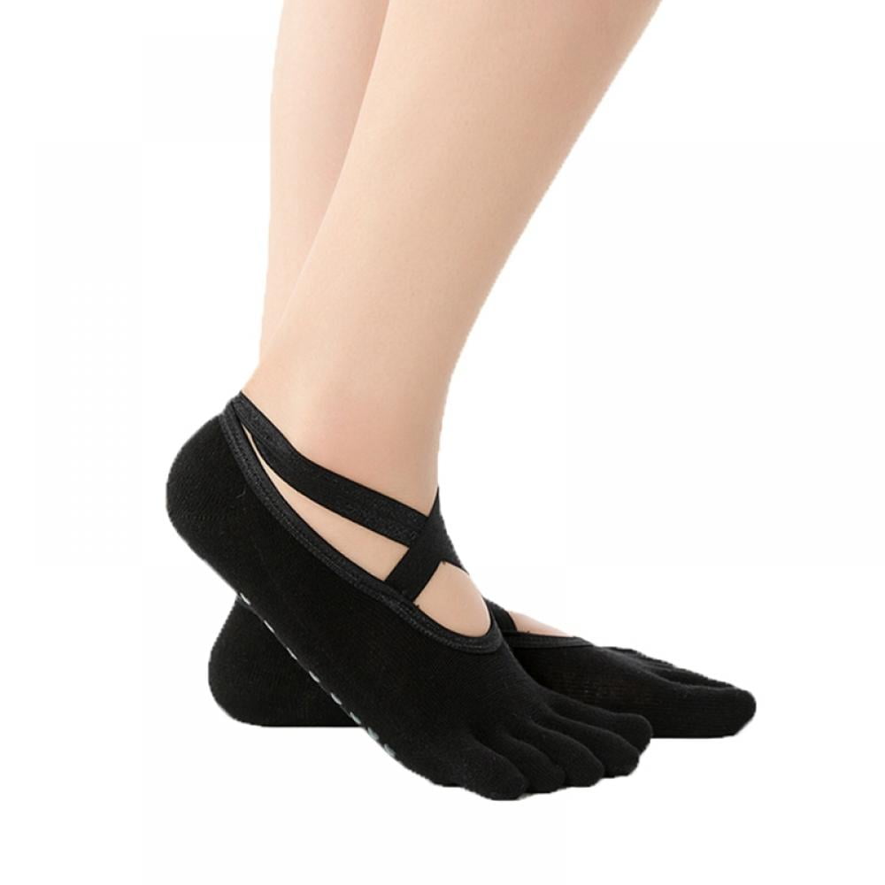 Jointop Yoga Socks for Women with Grip Non Slip Toeless Half Toe Socks for Ballet Pilates Barre Dance Stretching 