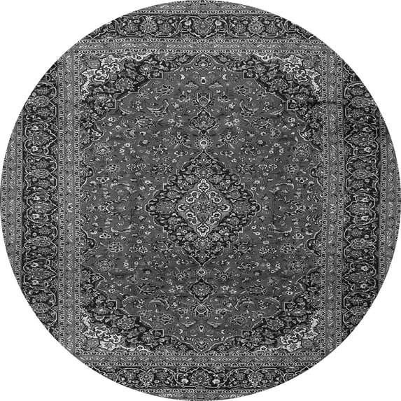 Ahgly Company Indoor Round Medallion Gray Traditional Area Rugs, 4' Round