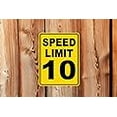 thumbnail image 3 of Speed Limit 10 Sign Mph Slow Warning Traffic Road Highway Metal Tin Sign 12x16 Inch, 3 of 5