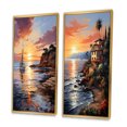 thumbnail image 3 of Designart "Ibizas Spain Sunset I" Spain Framed Wall Art Set Of 2 - Yellow Landscapes Framed Wall Art Set Of 2, 3 of 7