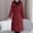 #137-Wine, variant on Women's Winter Long Hooded Cotton Coat - Heavyweight Warm Casual Mid-Length Parka Jacket with Zippered Pockets - Solid Color Zip Up Cozy Outerwear for Cold Weather