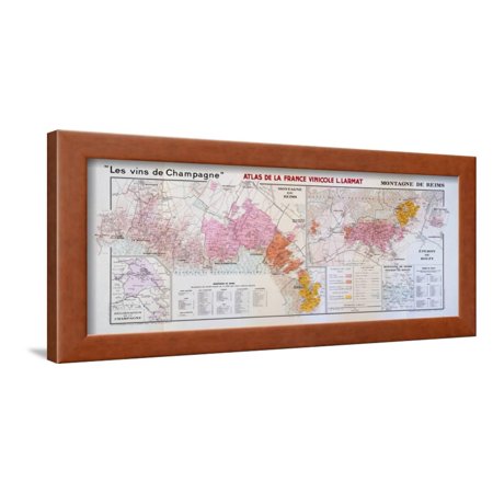 Map Of The Champagne Region Montagne De Reims And Eperon De Bouzy Framed Print Wall Art
