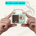 thumbnail image 2 of Retro Bluetooth Speaker, Vintage Decor, Small Wireless Bluetooth Speaker, Cute Old Fashion Style for Kitchen Desk Bedroom Office Party Outdoor Kawaii for Android/iOS Devices (Blue), 2 of 18