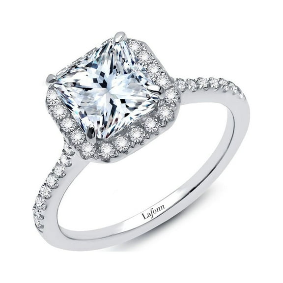Lafonn Classic Sterling Silver Platinum Plated Lassire Simulated Diamond Ring (2.34 CTTW)