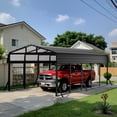 thumbnail image 4 of WUKHG 12x25FT Heavy Duty Metal Carport, Outdoor Carp ort Canopy with Iron Roof, Durable All-Weather Shelter for Cars, Trucks, Boats & Outdoor Equipment, Easy Quick-Install Assembly, 4 of 10