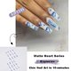 thumbnail image 1 of Fake Nails with Glue, Press on Nails Long Coffin Nails, Matte Heart Acrylic Nails Baby Blue Artificial French Tip-4PCS/Set, 1 of 4