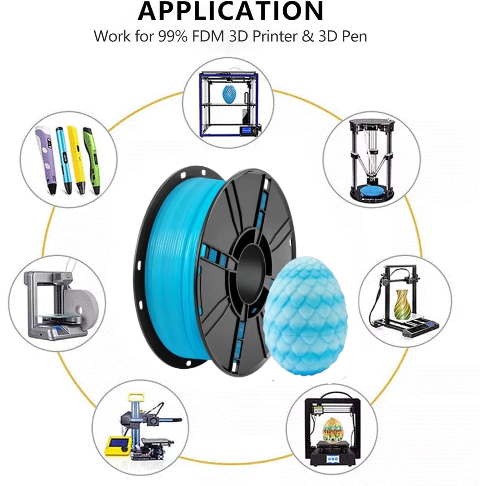 Crystal PLA 3D Printer Filament 1.75mm, Dimensional Accuracy +/- 0.02 mm, 1KG Spool (2.2lbs) Fits Most FDM 3D Printers