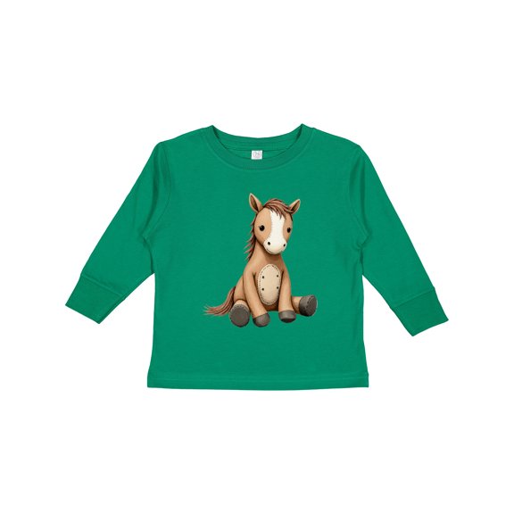 Inktastic Knitted Horse Boys or Girls Long Sleeve Toddler T-Shirt