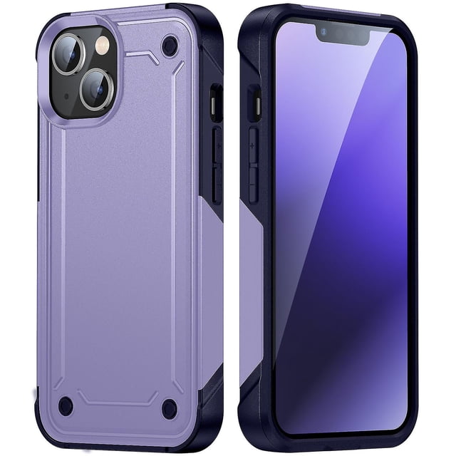 Funda para iPhone 14, doble capa de protección, a prueba de golpes, protección para pantalla y cámara.