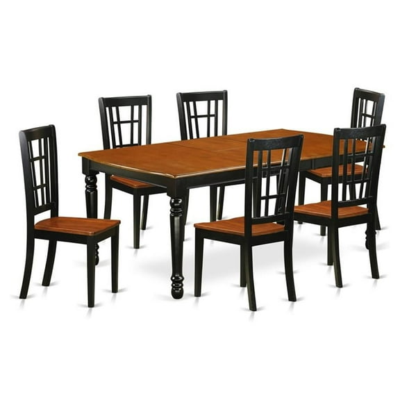 Atlin Designs 7-piece Wood Dining Table and Chairs in Black/Cherry
