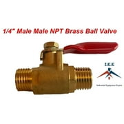 1/4" Male Male NPT Brass Ball Valve Water Moisture Air Tank Drain Shut Off New