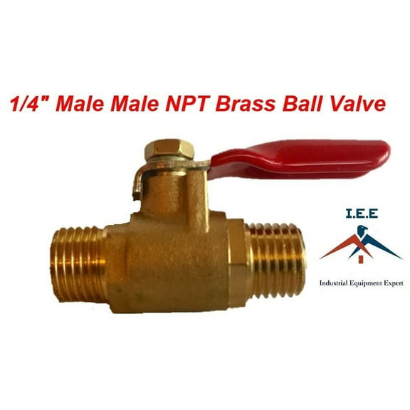 1/4" Male Male NPT Brass Ball Valve Water Moisture Air Tank Drain Shut Off New