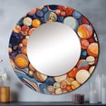 thumbnail image 1 of Designart "Marbles with Mystical Essence I" Abstract Shapes Rund Mirror For Wall Decor - Large Orange Round Print Mirror - Round Coastal Mirror 29" x 29" Inch - Wall Mounted Round Large Mirror, 1 of 5