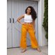 thumbnail image 4 of Jeans de pierna recta para mujer Casual Raw Edge Mid Rise Pull On Jeans 2023 Trendy Yellow 4X-Large, 4 of 5