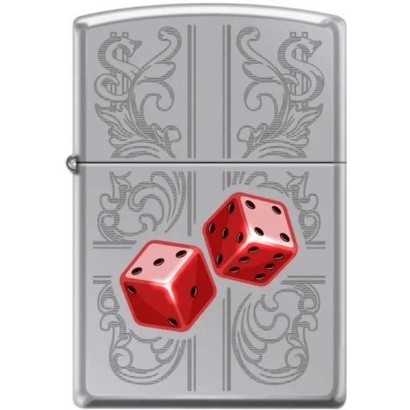 Zippo Lighter - Dazzling Dice In Red High Polished Chrome