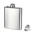 thumbnail image 1 of Petaca de Acero Inoxidable de 7 Oz, Diseño a Prueba de Fugas, Fácil de Transportar con Embudo, Ideal para Whisky, Vodka y Licores, Imprescindible para Viajes, Accesorios de Pesca, Plateada,, 1 of 1