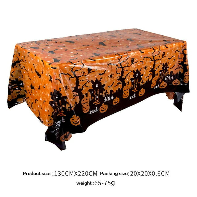 Halloween Theme Dinner Table Cloth Pumpkin Ghost Bat Spider Tablecloth Decorative Table Cover