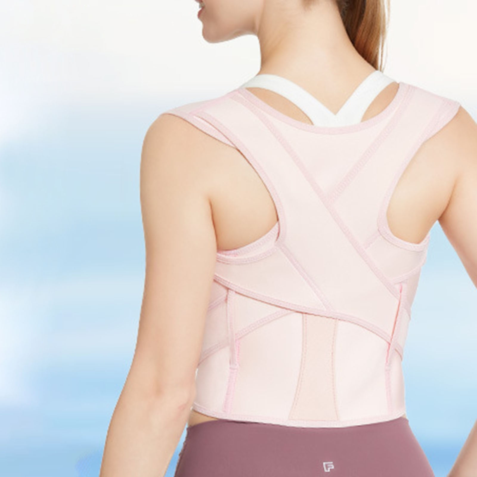 KHONTS Back Brace Posture Corrector for Women and Men Full Support for Posture Correction Upper Thoracic Back Straightener Pink XL
