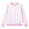 thumbnail image 6 of Hurxie Oversized Sweatshirt for Women Crewneck Striped Shirt Long Sleeve Tops Pullover Womens Fall Fashion, 6 of 8