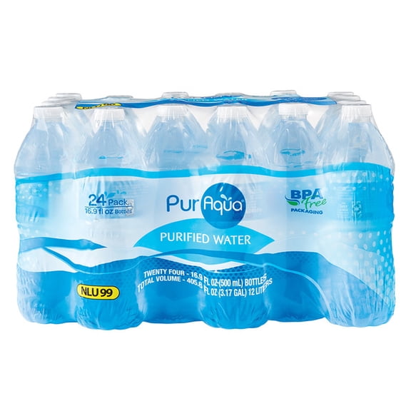 PurAqua Purified Water • 24 x 16.9 fl oz
