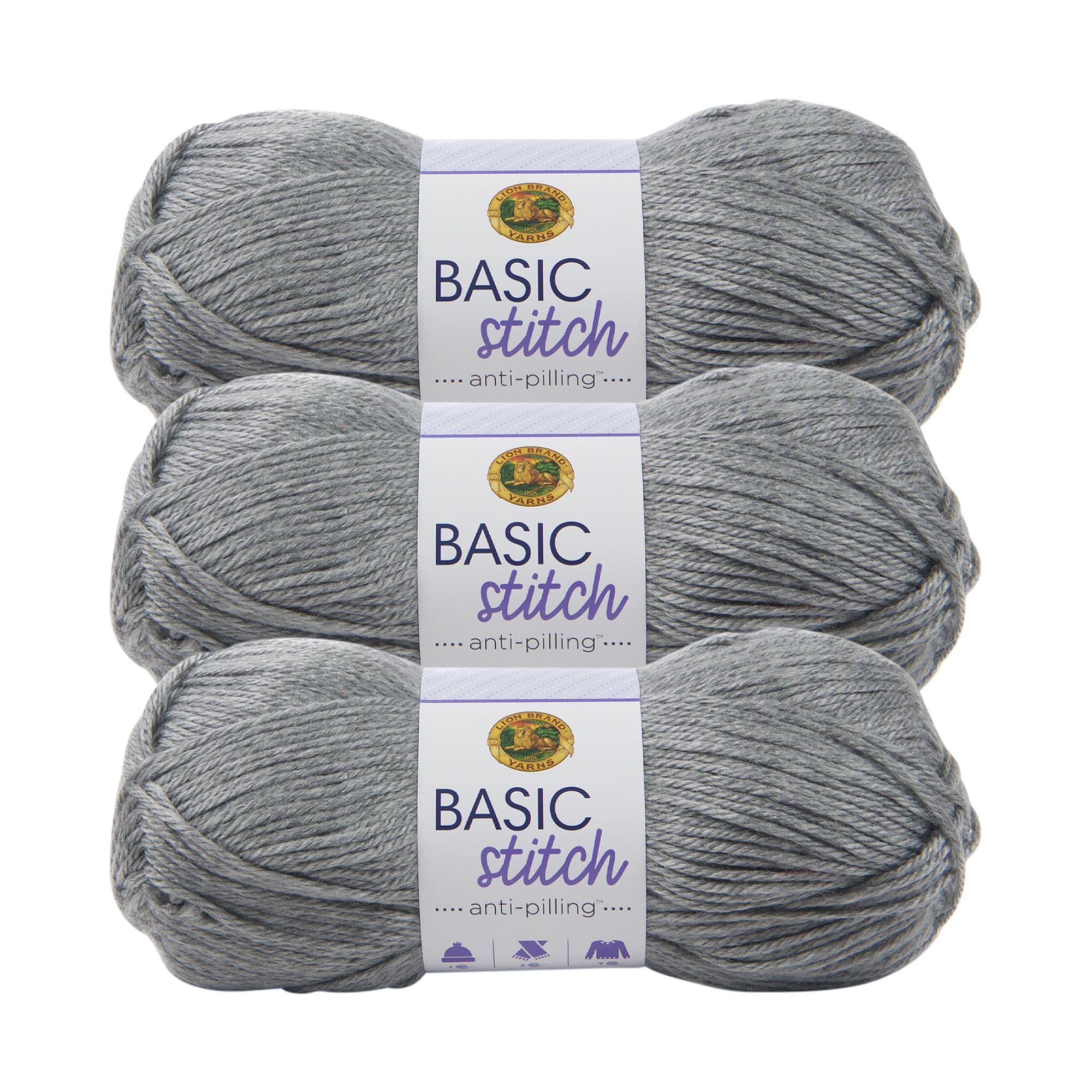 Grass Lion Brand Yarn Basic Stitch Anti Pilling Yarn 3 Pack 
