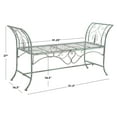 thumbnail image 6 of SAFAVIEH Adina Outdoor Wrought Iron Garden Bench, Antique Green, 6 of 8