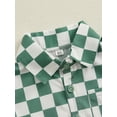 thumbnail image 6 of Suealasg Toddler Boy Gentleman Suits 6M 1T 2T 3T 4T Kids Boy 2Pcs Summer Beach Outfits Short Sleeves Checkerboard Print Button Shirt Elastic Waist Shorts Set for Formal Wear, 6 of 9