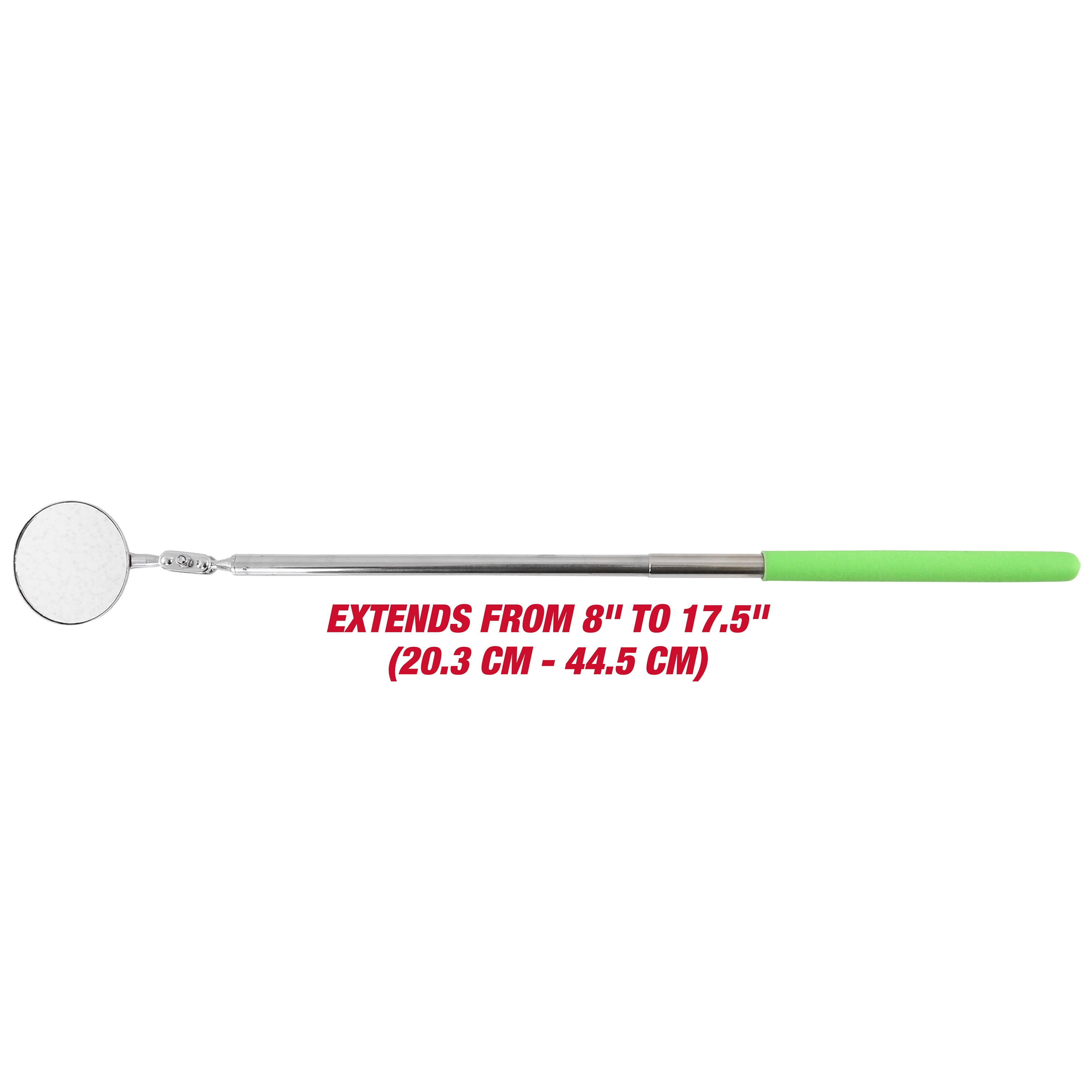 Hyper Tough 2-Inch Telescoping Inspection Mirror with Ergonomic Soft Grip