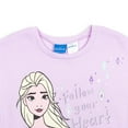 thumbnail image 3 of Disney Frozen Elsa Toddler Girls Pullover French Terry Sweatshirt & Leggings Purple 4T, 3 of 5
