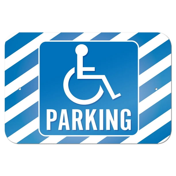 Handicapped Parking 9" x 6" Metal Sign No. 1