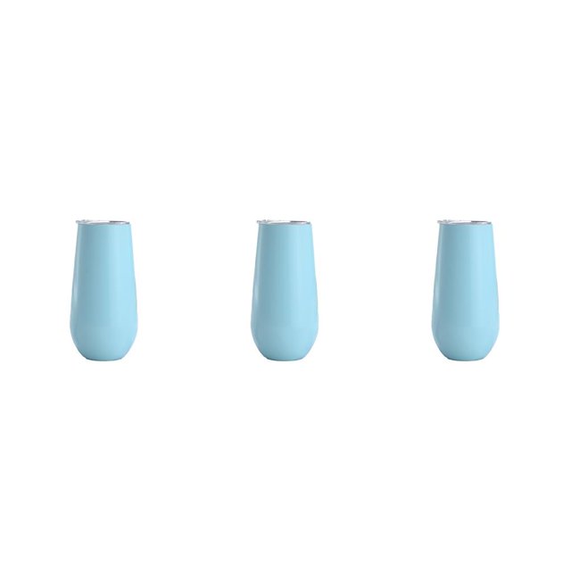 Billuyoard Copas de cóctel Suministros para el hogar Flauta de champán sin costura Vasos de acero inoxidable irrompibles Vaso de vino Azul claro Type1 NO1