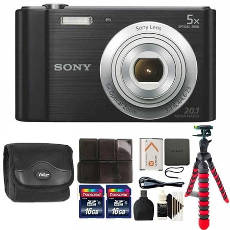 Sony Cyber-shot DSC-W800 Digital Camera (Black) with 32GB Accessory